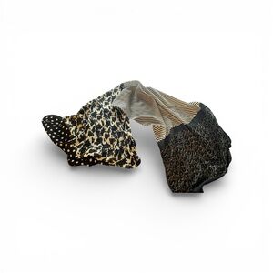 Animal Print Patchwork Scarf Leopard Polka Dot Striped Lightweight Wrap/scarf